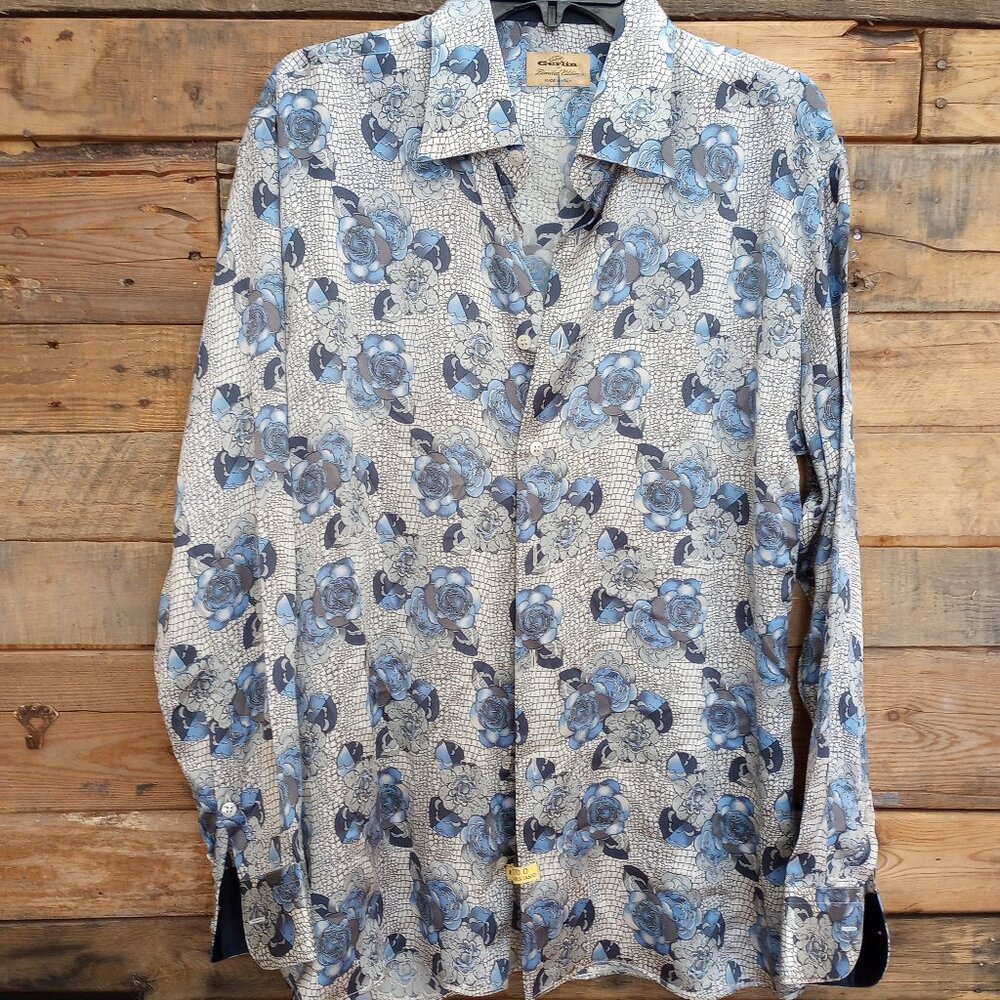 Gerlin Men's Italian Silk Dress Shirt XL